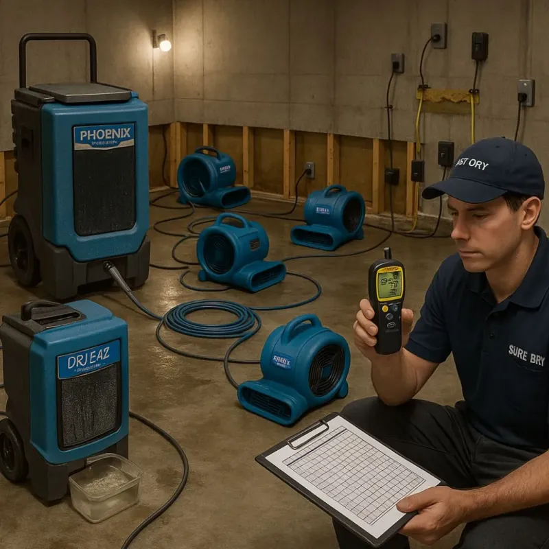 Structural Drying and Dehumidification process in Edwardsville, KS